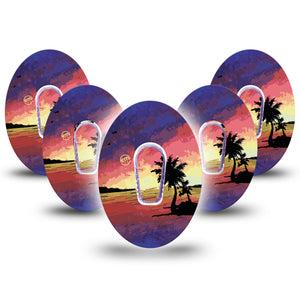Sunset Dexcom G6 Cover 5-Pack Tape and Sticker