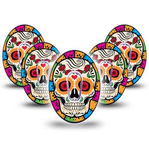 ExpressionMed Dia de los Muertos Dexcom G6 Tape with center stickers