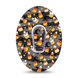 ExpressionMed Candy Corn Dexcom G6 Tape Classic Halloween candy pieces, CGM Plaster Patch Design with center sticker