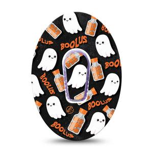 ExpressionMed Boolus Dexcom G6 Tape Ghoulish diabetes ghost, CGM Overlay Design with center sticker