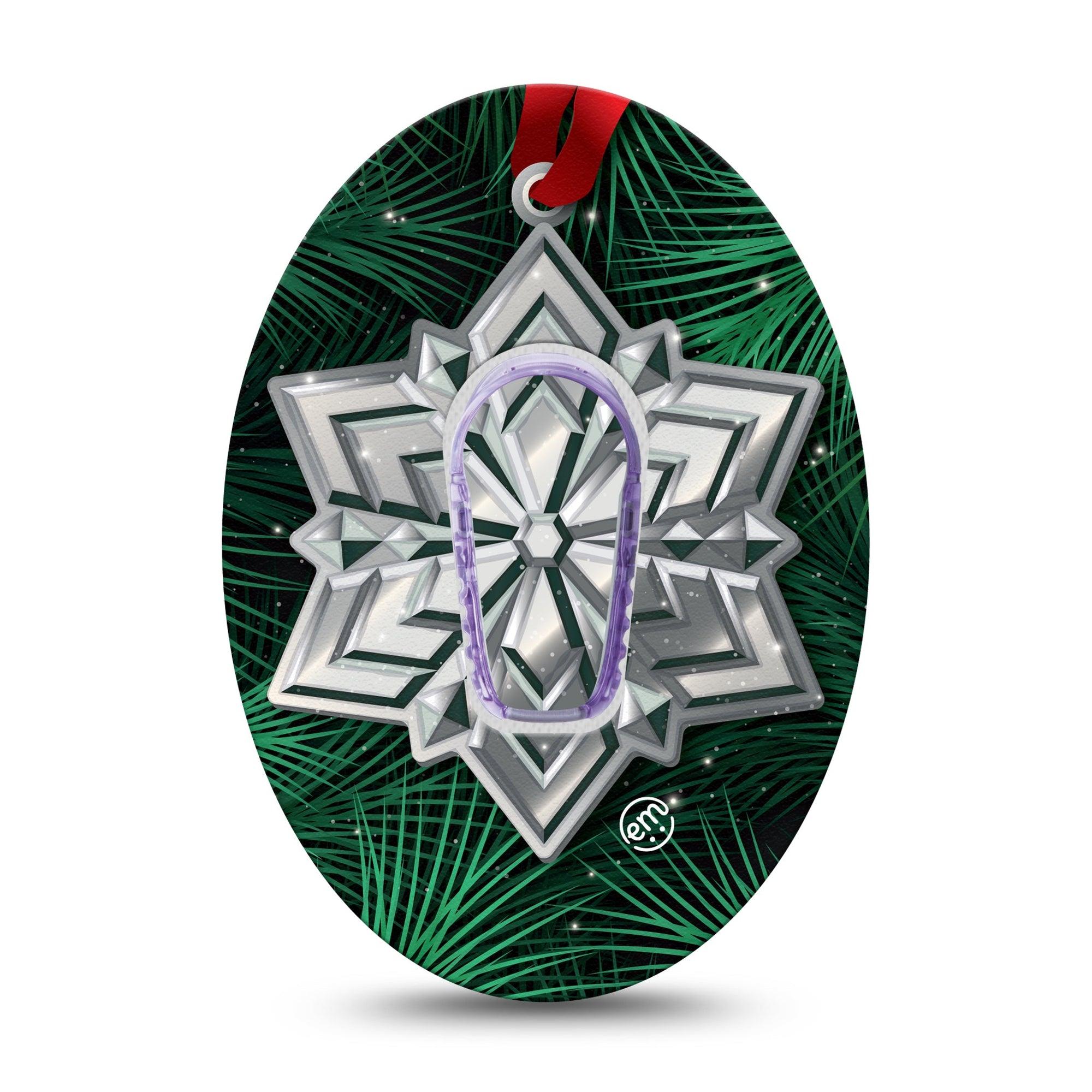 ExpressionMed Metallic Snowflake Dexcom G6 Sticker Holiday Decoration, CGM Tape and Sticker Pairing