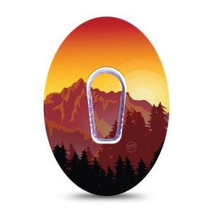 Sunset Mountain Dexcom G6 Cover Single Tape and Sticker