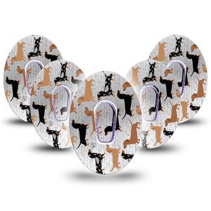 Daschunds Dexcom G6 Patch 5-Pack Tape and Sticker