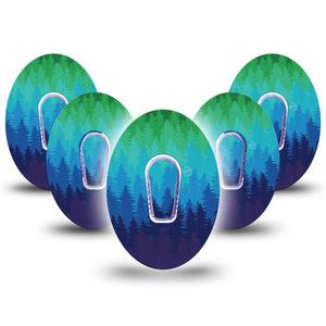 ExpressionMed Pine Trees Dexcom G6 Patch 5-Pack Tape and 5-Pack Sticker