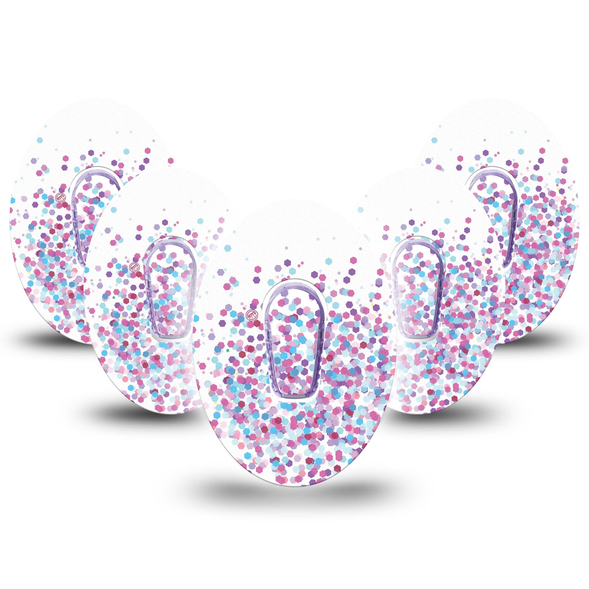 Confetti Dexcom G6 Cover 5-Pack Tape and Sticker