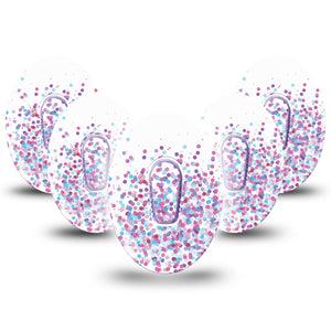 Confetti Dexcom G6 Cover 5-Pack Tape and Sticker