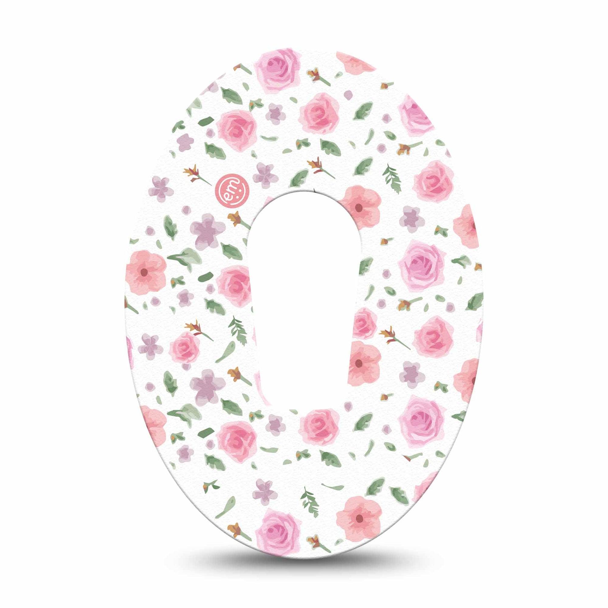 ExpressionMed White with Pastel Flowers Dexcom G6 Tape