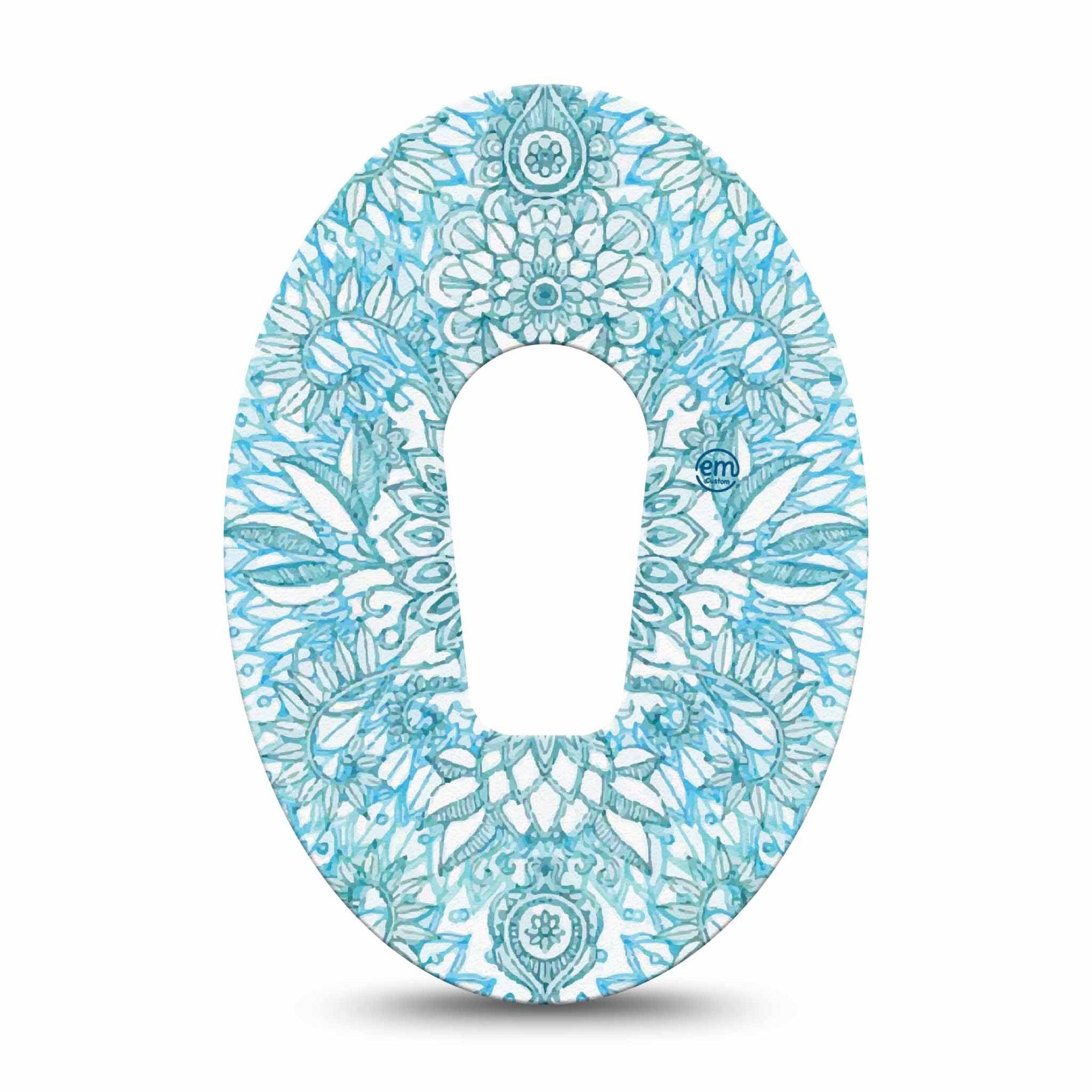 ExpressionMed Aqua Floral Dexcom G6 Tape Single Tape Pastel Petals Adhesive Patch Continuous Glucose Monitor Design