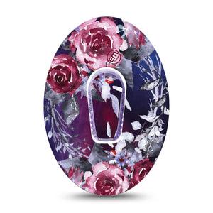 Red and Purple Dark Rose Dexcom G6 CGM Single Tape ExpressionMed with center sticker