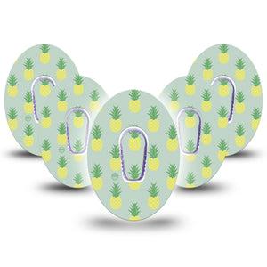 ExpressionMed Vintage Pineapple Dexcom G6 Patch 5-Pack Tape and 5-Pack Sticker