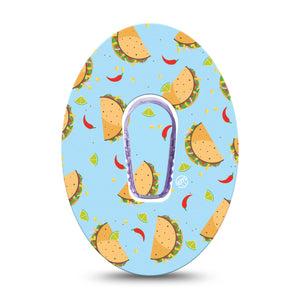Tacos Blue Dexcom G6 Overpatch Single Tape and Sticker