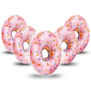 ExpressionMed Donut Sprinkles Pink Dexcom G6 Tape 5-Pack Sticker and 5-Pack Sticker