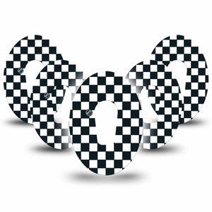 ExpressionMed Checkered Dexcom G6 Tape 5-Pack Tape Black Checkered, Adhesive Patch Continuous Glucose Monitor Design