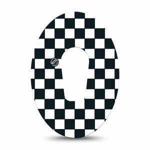 ExpressionMed Checkered Dexcom G6 Tape Single Tape Classic Checkered, Adhesive Patch Continuous Glucose Monitor Design