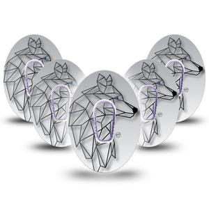 ExpressionMed Iron Wolf Dexcom G6 Cover 5-Pack Tape and Sticker