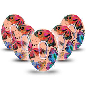 Butterfly Wings Dexcom G6 Patch 5-Pack with center sticker