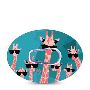 Cool Giraffes Dexcom G6 Tape with center sticker