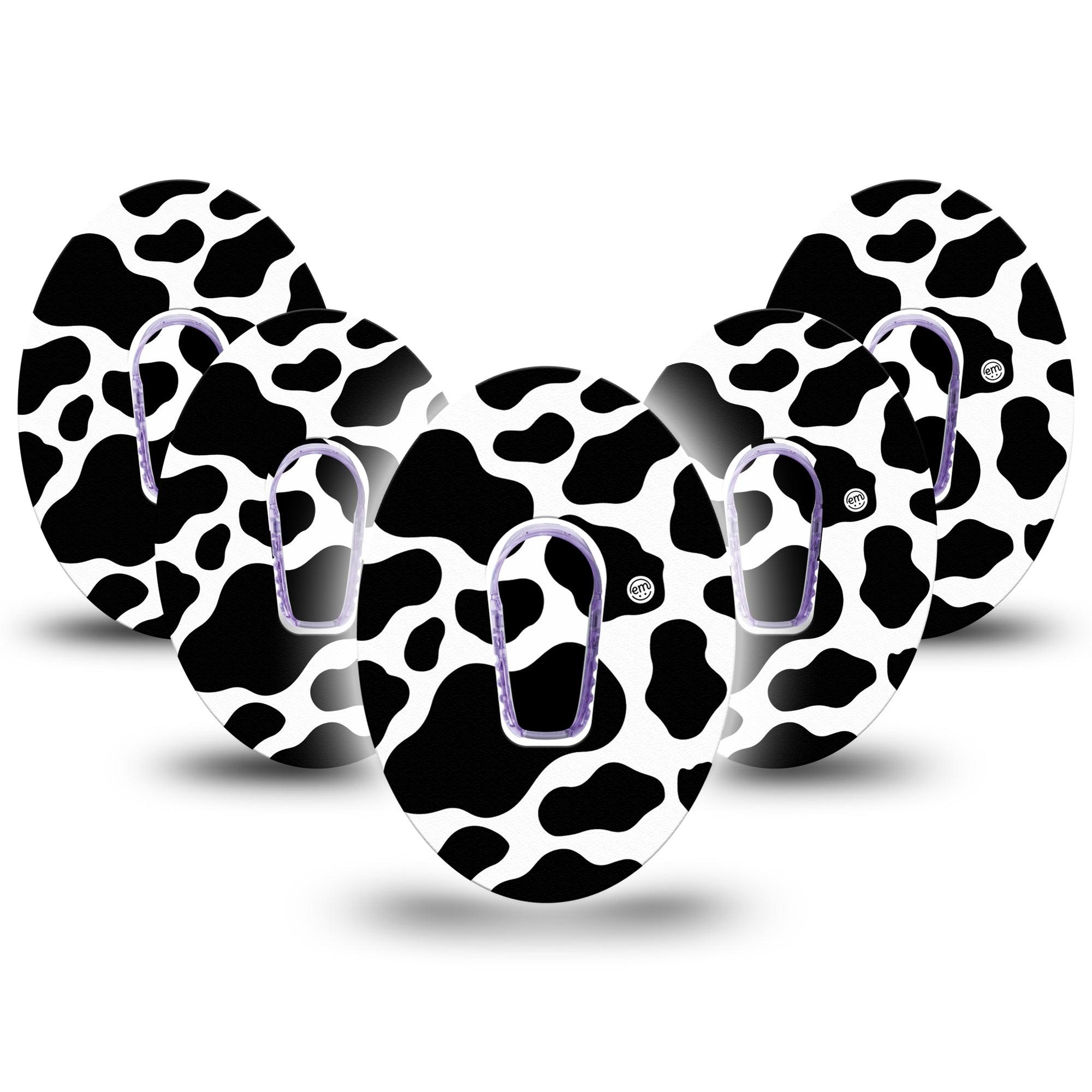 Cow Print Dexcom G6 Overpatch 5-Pack with center stickers