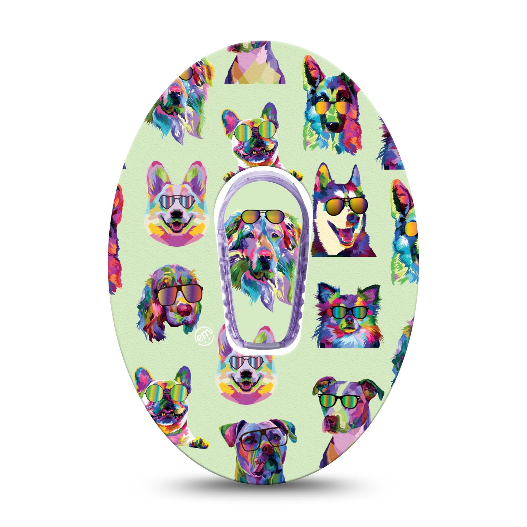 ExpressionMed Dog Party Dexcom G6 Tape with center sticker