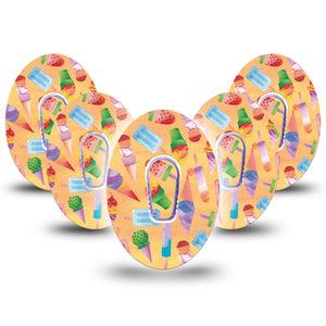 ExpressionMed Popsicle Stand Dexcom G6 Tape 5-Pack with center stickers