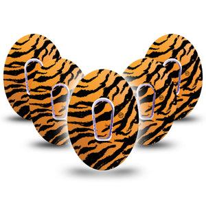 ExpressionMed Tiger Dexcom G6 Cover 5-Pack with center stickers
