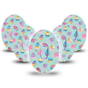 Cupcakes Dexcom G6 Cover 5-Pack with center stickers