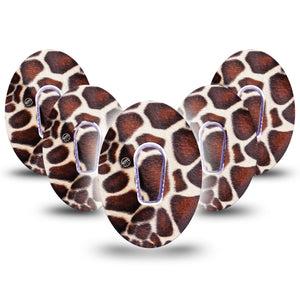 ExpressionMed Giraffe Print Dexcom G6 Patches 5-Pack with center stickers