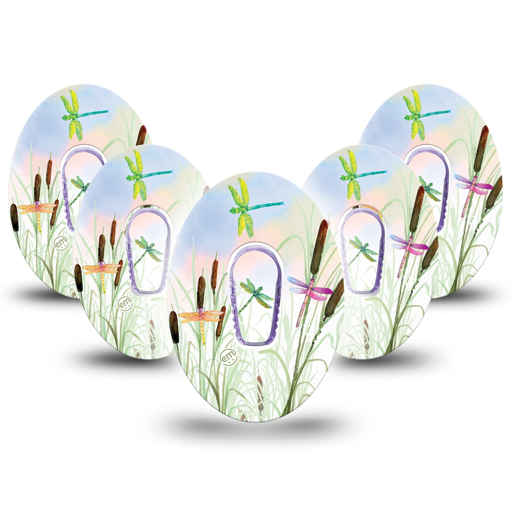 ExpressionMed Dragonfly Dexcom G6 Tape 5-Pack with center stickers