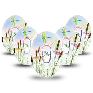 ExpressionMed Dragonfly Dexcom G6 Tape 5-Pack with center stickers