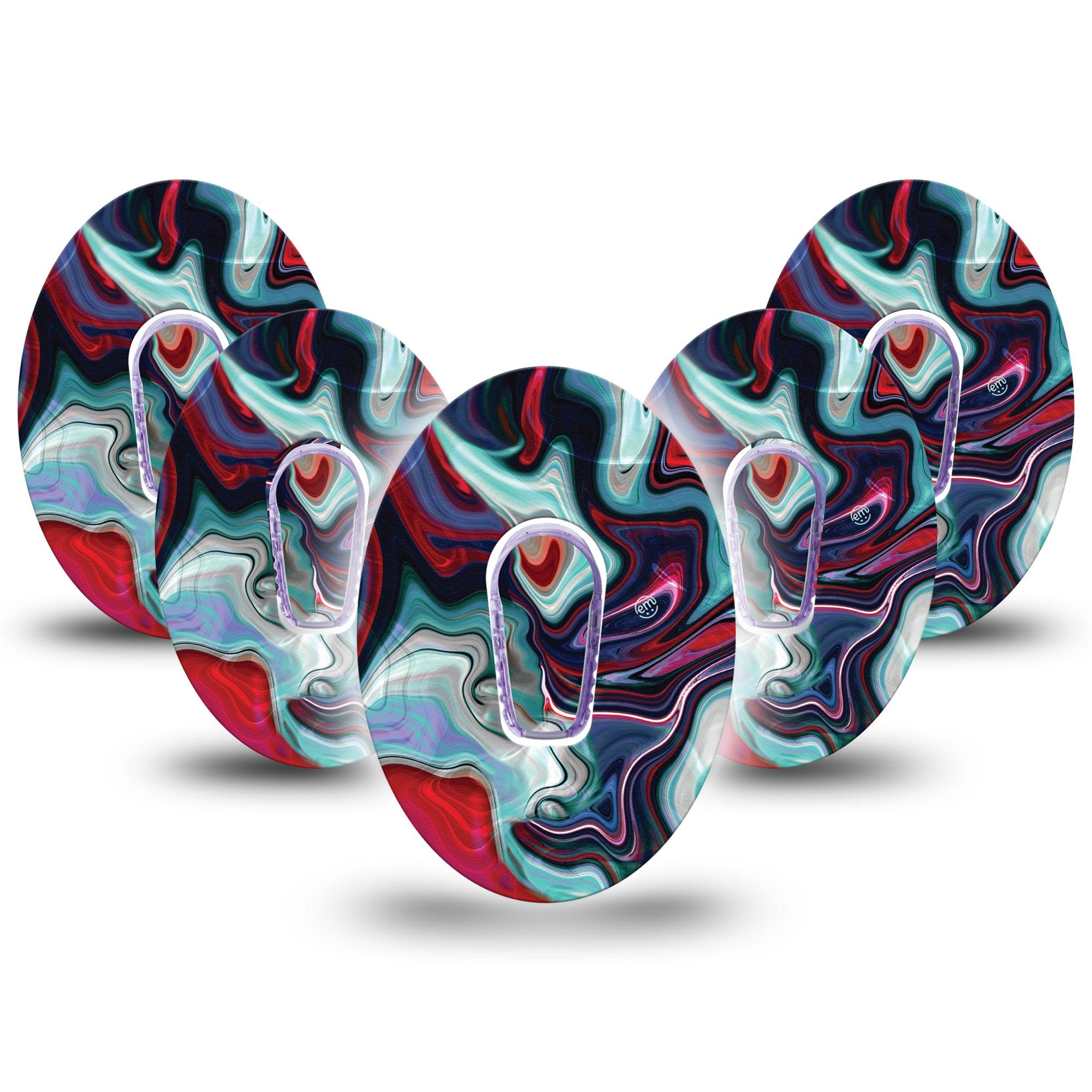 ExpressionMed Moody Marble Dexcom G6 Cover 5-Pack with center stickers