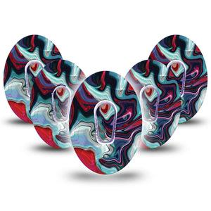 ExpressionMed Moody Marble Dexcom G6 Cover 5-Pack with center stickers