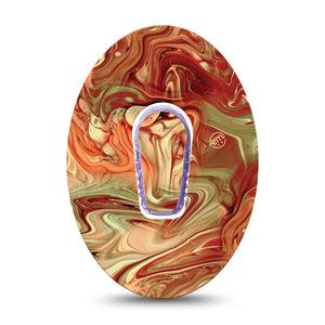 ExpressionMed Rustic Marble Dexcom G6 Tape with center sticker