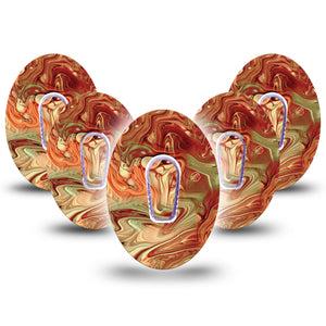 ExpressionMed Rustic Marble Dexcom G6 Tape 5-Pack with center stickers