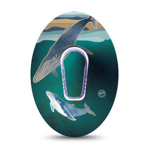 ExpressionMed Whales Dexcom G6 Cover with center sticker