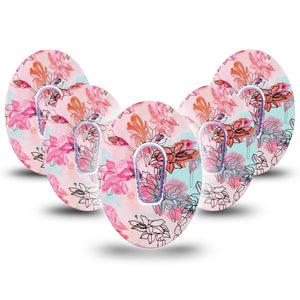 Blossoms Dexcom G6 Tape 5-Pack with center stickers
