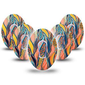 ExpressionMed Seaweed Dexcom G6 Cover 5-Pack with center stickers