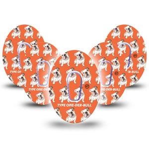 ExpressionMed Type One-Der-Bull Dexcom G6 Tape 5-Pack with center stickers