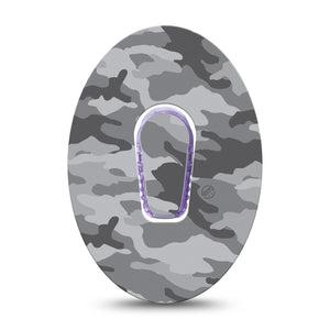 ExpressionMed Gray Camo Dexcom G6 Tape with center sticker