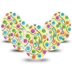 ExpressionMed Smiley Dexcom G6 Tape 5-Pack with center stickers