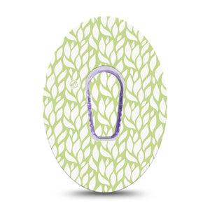 ExpressionMed, Sage Greens Dexcom G6 Transmitter Sticker, Single Sticker Only, Leafy Pale Green Design, CGM Vinyl Transmitter Sticker Dexcom G6 with Matching Adhesive Patch Not Included