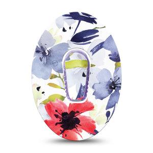 ExpressionMed Red White & Blue Flowers G6 Tape with center sticker