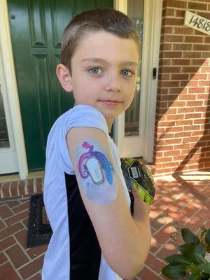 ExpressionMed Colors of the Rainbow Variety Pack Dexcom G6 Tape, Single Tape, Boy Wearing Gecko Themed CGM Adhesive Patch Design