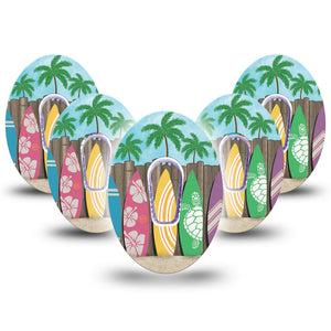 pink flower surfboard for girls dexcom g6 patch with center stickers