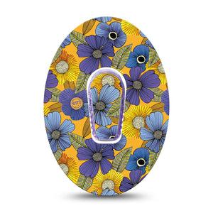 yellow flowers dexcom g6 patch for women with center sticker