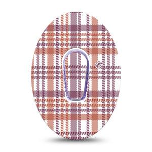 Auburn Plaid Dexcom G6 Tape, fall fashion overlay single tape and sticker
