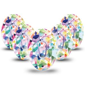 ExpressionMed 5-Pack Kaleidoscope Dexcom G6 CGM Adhesives Tapes and Stickers