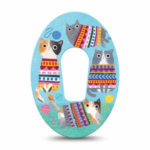 Blue Sweater Cats Animals Dexcom G6 CGM Overlay Single Tape