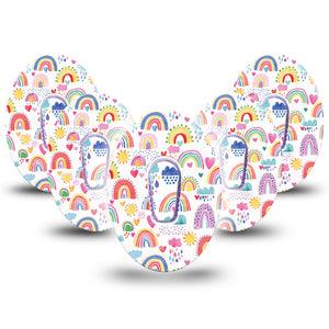 ExpressionMed 5-Pack Rainbows of Hope Dexcom G6 CGM Patches with center stickers