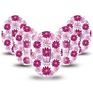 5-Pack Brilliant Daisies Dexcom G6 Continuous Glucose Monitor Patches Tapes and Stickers