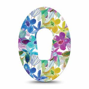 Watercolor Floral Dexcom G6 CGM Adhesive Cover Single Tape